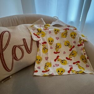 Zara White T-Shirt with Cartoon Print